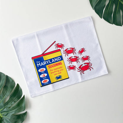 Maryland Seasoning Red Crab Towel Hand Towel Dish Towel