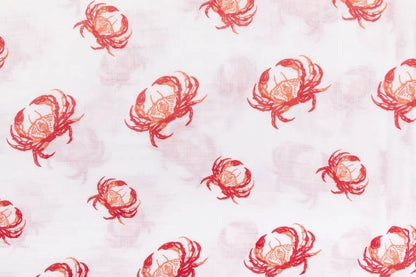 Pink Crab Swaddle Blanket