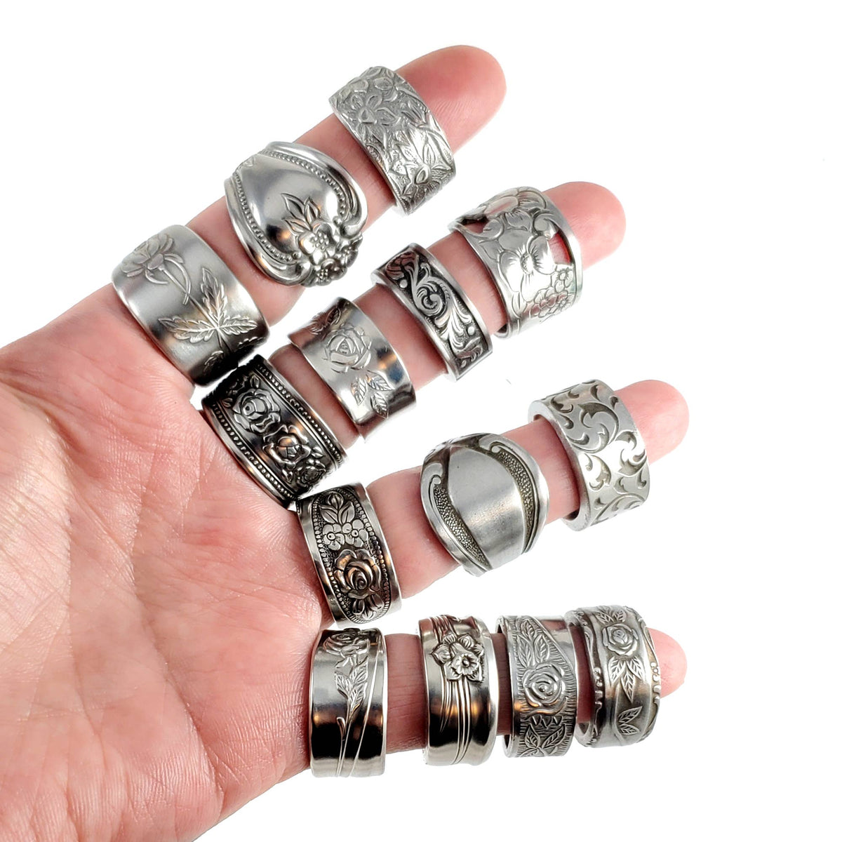 Ready to Ship* - Bulk Lot of 10 Stainless Steel Spoon Rings
