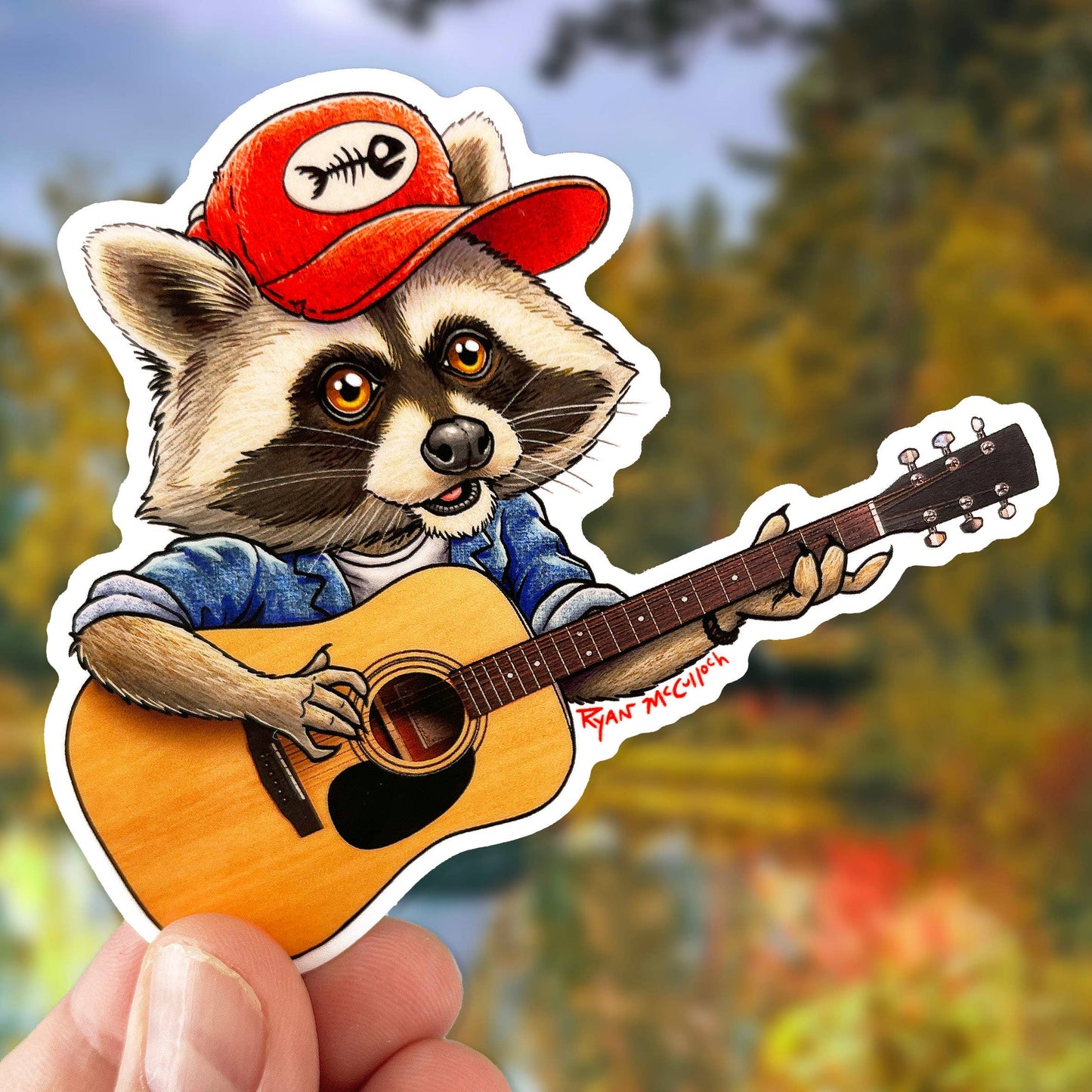 VINYL STICKER: Country Music Raccoon (4 Inch)