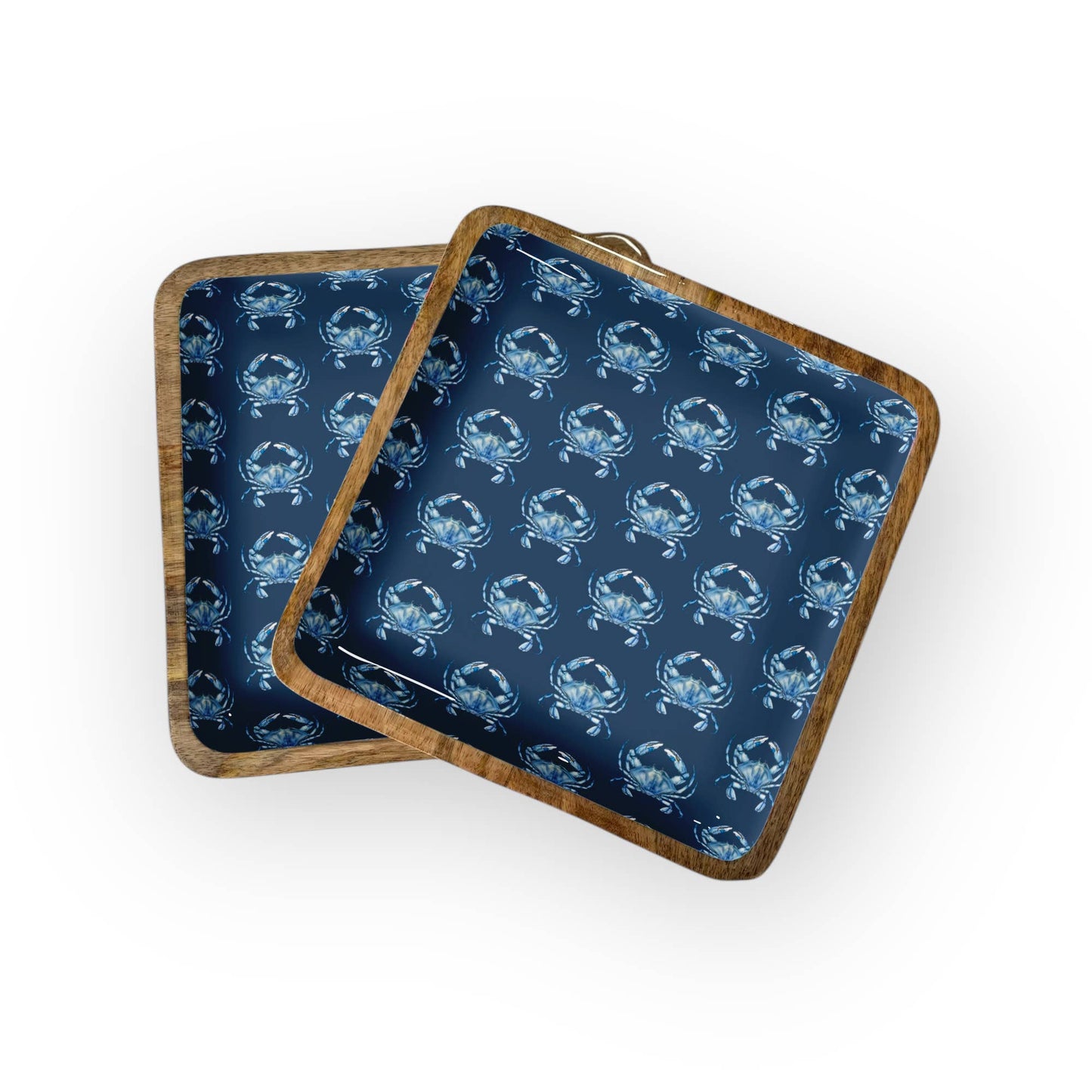 Blue Crab Square Trays (8", 10" or 12" in Packs of 2) 6-06
